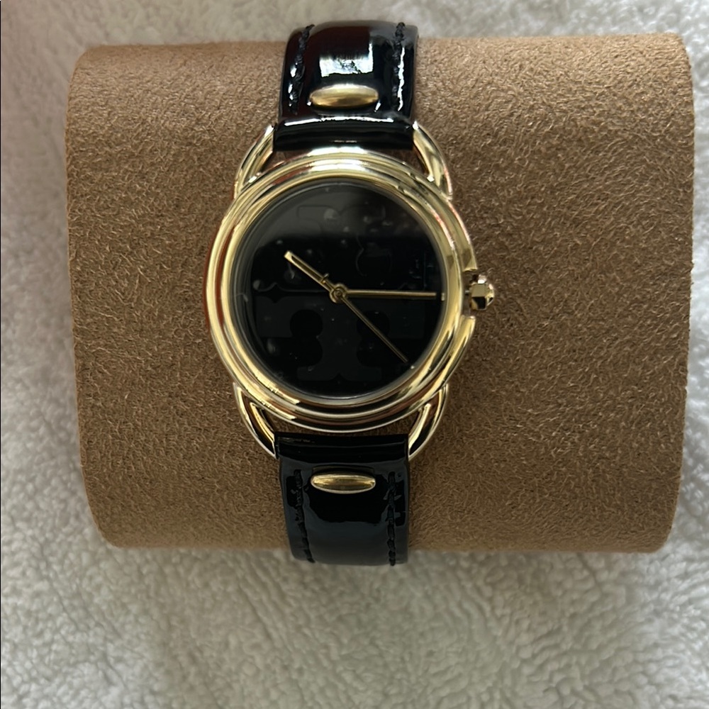 NIB Tory Burch Black and Gold Women's Watch - Picture 2 of 9